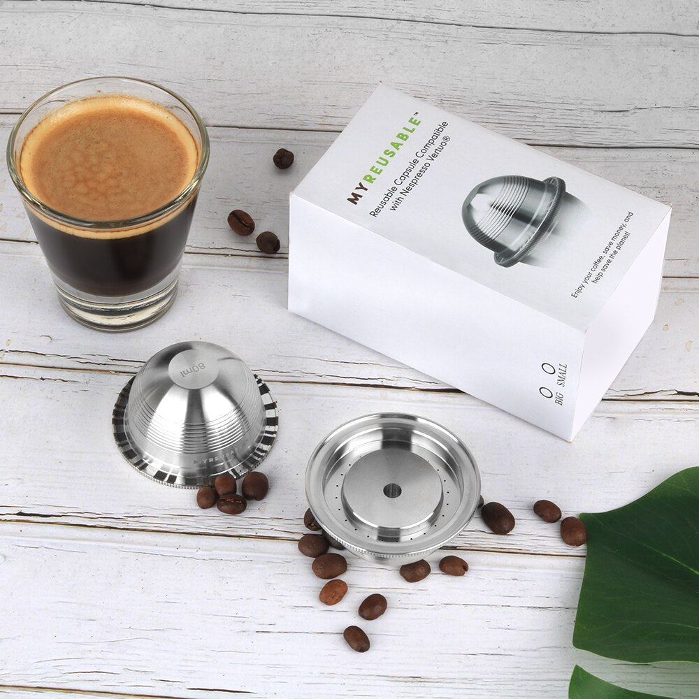 Nespresso Bestnespresso Vertuo Refillable Capsules - Stainless Steel  Reusable Filters