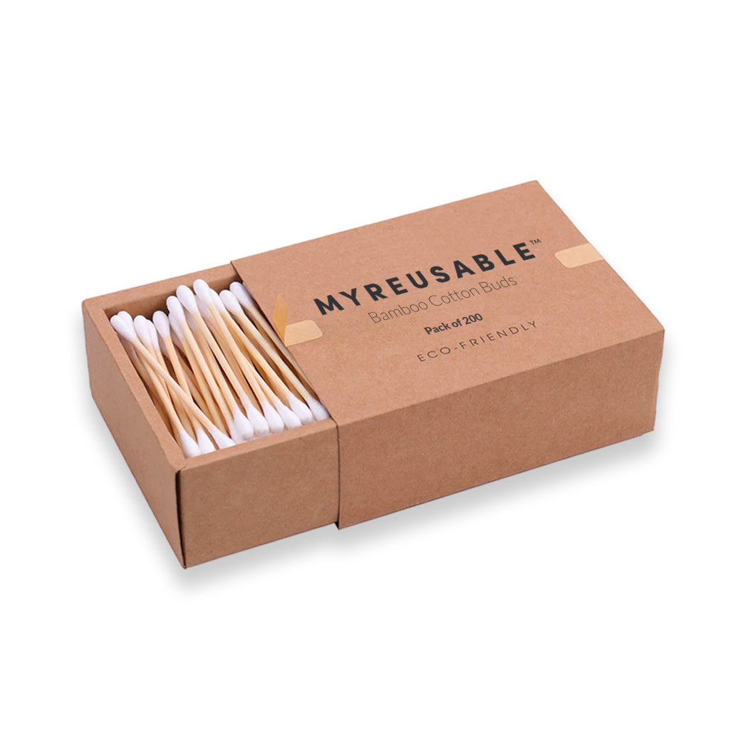MYREUSABLE™ Pack of 200 Bamboo Cotton Buds